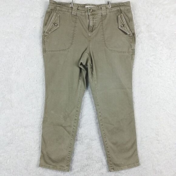 Torrid Womens‎ Jeans Skinny Capri Cropped Denim Utility Taupe Mid Rise Plus 16 - Picture 1 of 12